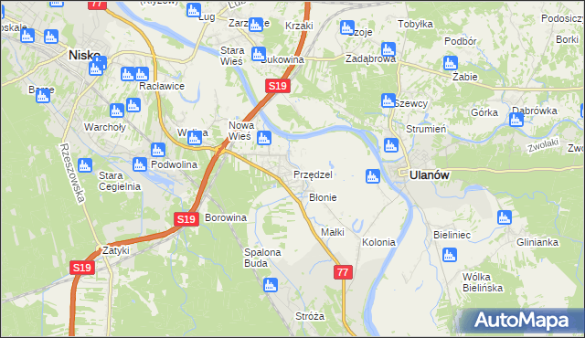 mapa Przędzel, Przędzel na mapie Targeo