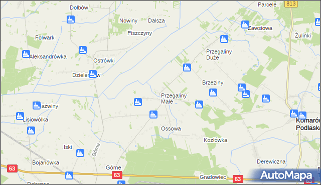 mapa Przegaliny Małe, Przegaliny Małe na mapie Targeo