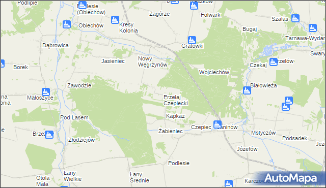 mapa Przełaj Czepiecki, Przełaj Czepiecki na mapie Targeo