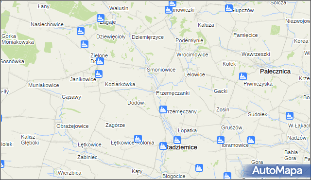 mapa Przemęczanki, Przemęczanki na mapie Targeo