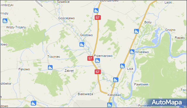 mapa Przemiarowo, Przemiarowo na mapie Targeo