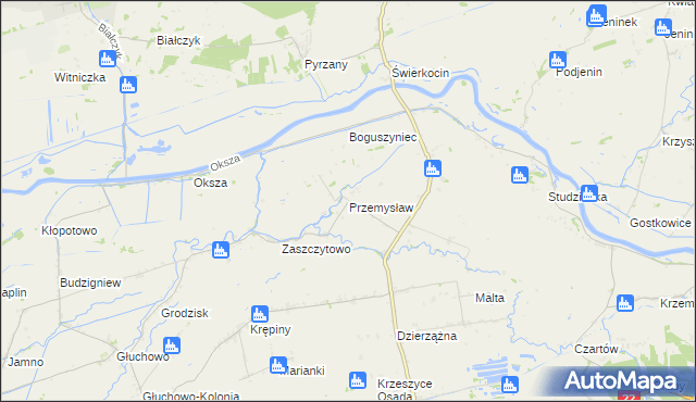 mapa Przemysław gmina Krzeszyce, Przemysław gmina Krzeszyce na mapie Targeo