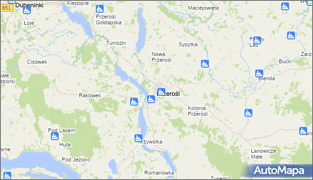 mapa Przerośl, Przerośl na mapie Targeo