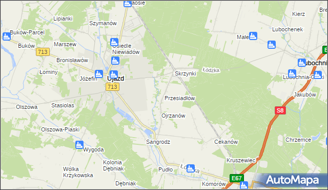 mapa Przesiadłów, Przesiadłów na mapie Targeo