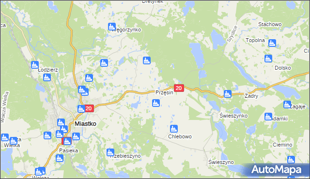 mapa Przęsin, Przęsin na mapie Targeo