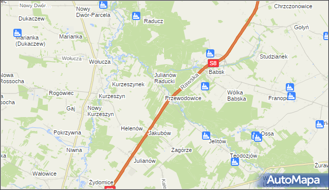 mapa Przewodowice, Przewodowice na mapie Targeo