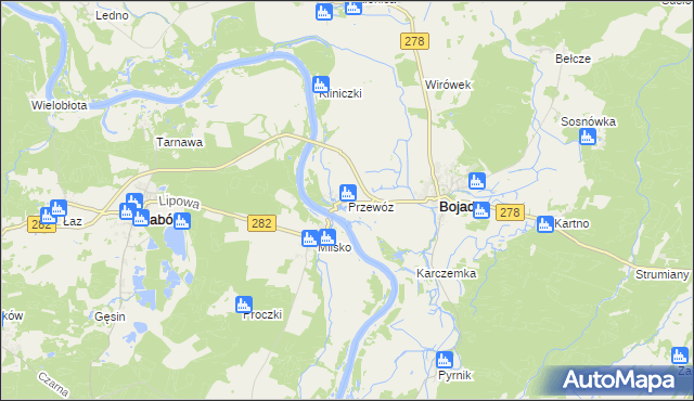 mapa Przewóz gmina Bojadła, Przewóz gmina Bojadła na mapie Targeo