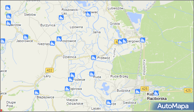 mapa Przewóz gmina Cisek, Przewóz gmina Cisek na mapie Targeo