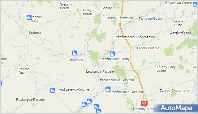 mapa Przeździecko-Jachy, Przeździecko-Jachy na mapie Targeo