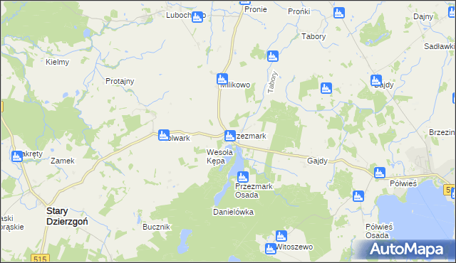 mapa Przezmark gmina Stary Dzierzgoń, Przezmark gmina Stary Dzierzgoń na mapie Targeo