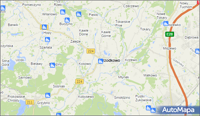 mapa Przodkowo, Przodkowo na mapie Targeo