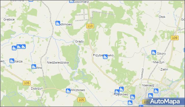 mapa Przybiernówko, Przybiernówko na mapie Targeo