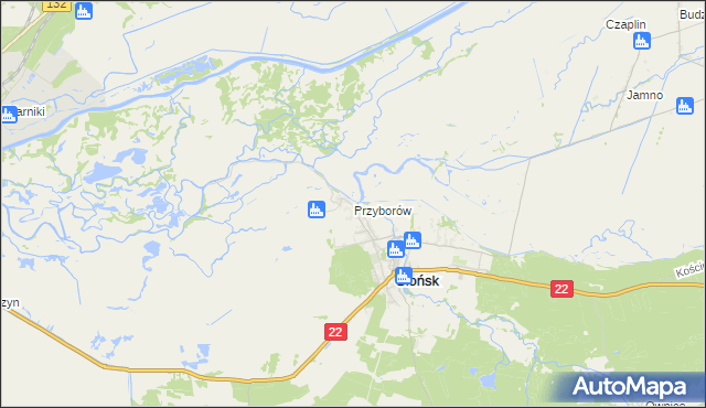 mapa Przyborów gmina Słońsk, Przyborów gmina Słońsk na mapie Targeo