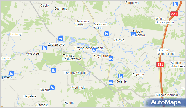 mapa Przyborowie, Przyborowie na mapie Targeo