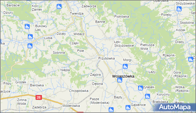 mapa Przybówka, Przybówka na mapie Targeo