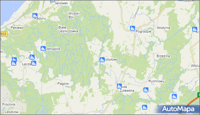 mapa Przybyłowo gmina Tolkmicko, Przybyłowo gmina Tolkmicko na mapie Targeo