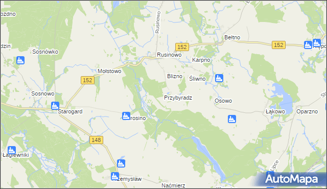 mapa Przybyradz, Przybyradz na mapie Targeo