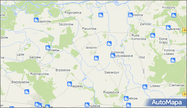 mapa Przybysław gmina Żerków, Przybysław gmina Żerków na mapie Targeo