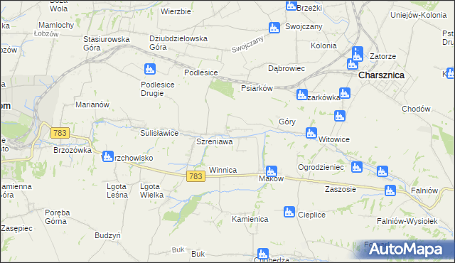 mapa Przybysławice gmina Gołcza, Przybysławice gmina Gołcza na mapie Targeo