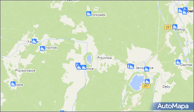 mapa Przychów, Przychów na mapie Targeo