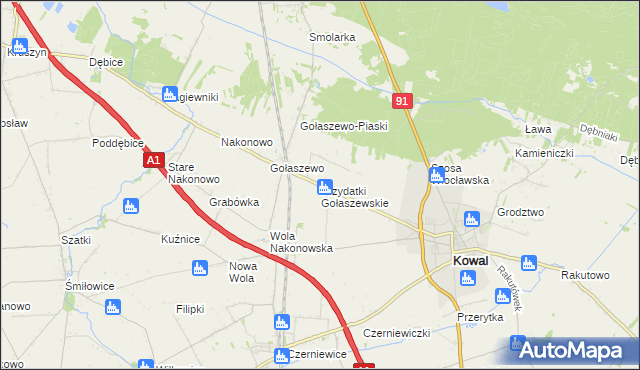 mapa Przydatki Gołaszewskie, Przydatki Gołaszewskie na mapie Targeo