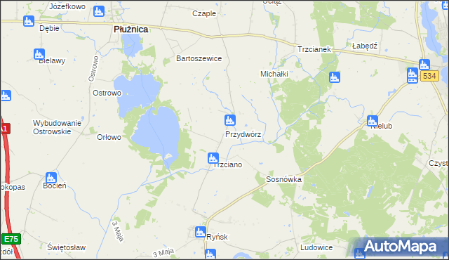 mapa Przydwórz, Przydwórz na mapie Targeo