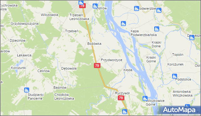 mapa Przydworzyce, Przydworzyce na mapie Targeo