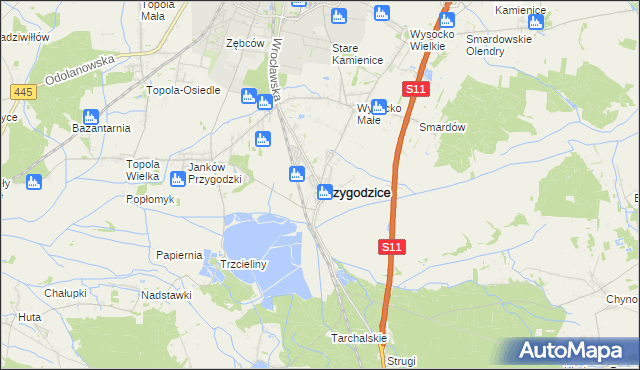 mapa Przygodzice, Przygodzice na mapie Targeo