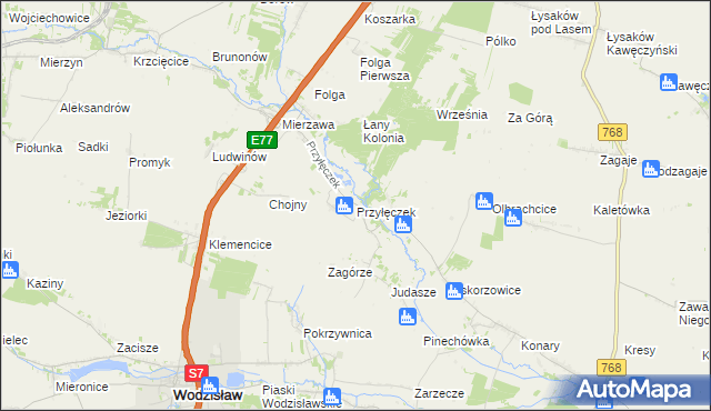 mapa Przyłęczek, Przyłęczek na mapie Targeo