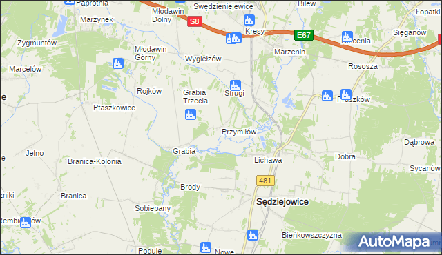 mapa Przymiłów, Przymiłów na mapie Targeo