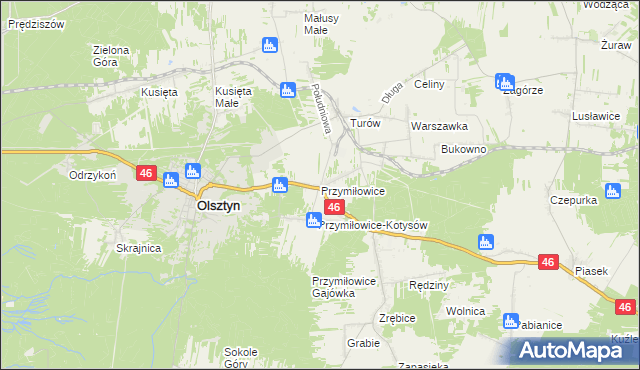 mapa Przymiłowice, Przymiłowice na mapie Targeo