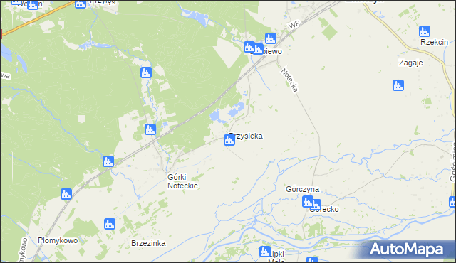 mapa Przysieka gmina Zwierzyn, Przysieka gmina Zwierzyn na mapie Targeo