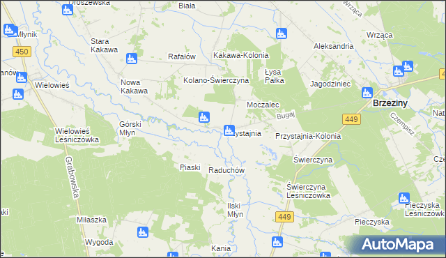 mapa Przystajnia, Przystajnia na mapie Targeo