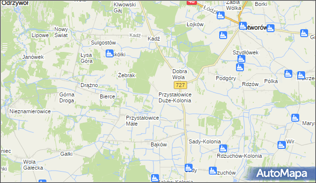 mapa Przystałowice Duże-Kolonia, Przystałowice Duże-Kolonia na mapie Targeo