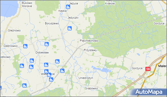 mapa Przystawy gmina Malechowo, Przystawy gmina Malechowo na mapie Targeo