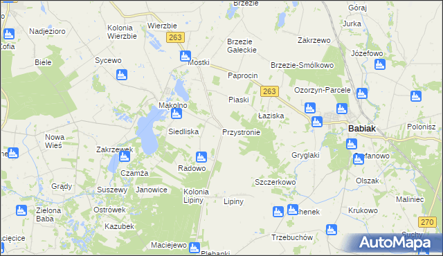 mapa Przystronie gmina Sompolno, Przystronie gmina Sompolno na mapie Targeo