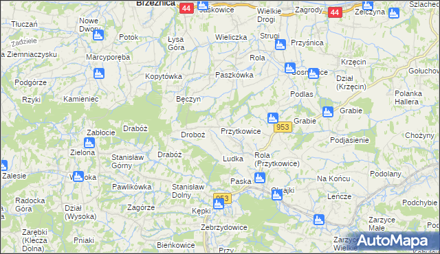 mapa Przytkowice, Przytkowice na mapie Targeo