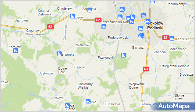 mapa Przywózki, Przywózki na mapie Targeo