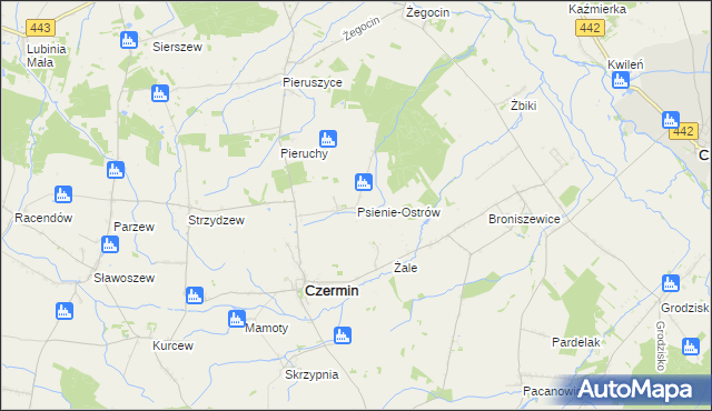 mapa Psienie-Ostrów, Psienie-Ostrów na mapie Targeo