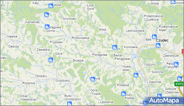 mapa Pstrągowa, Pstrągowa na mapie Targeo