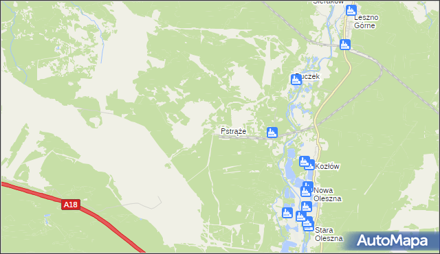 mapa Pstrąże, Pstrąże na mapie Targeo