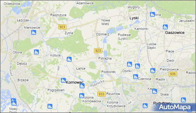 mapa Pstrążna, Pstrążna na mapie Targeo