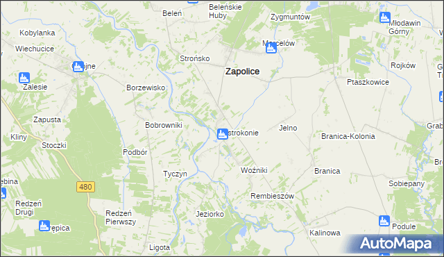 mapa Pstrokonie, Pstrokonie na mapie Targeo