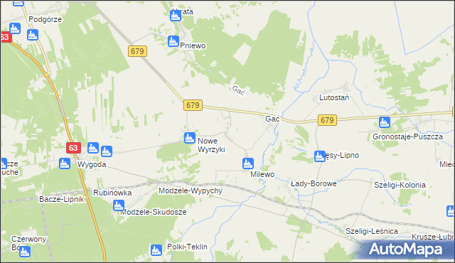 mapa Puchały gmina Łomża, Puchały gmina Łomża na mapie Targeo