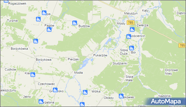 mapa Pukarzów gmina Żytno, Pukarzów gmina Żytno na mapie Targeo