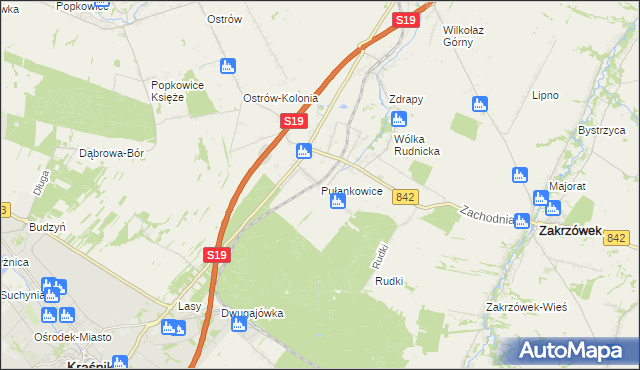 mapa Pułankowice, Pułankowice na mapie Targeo