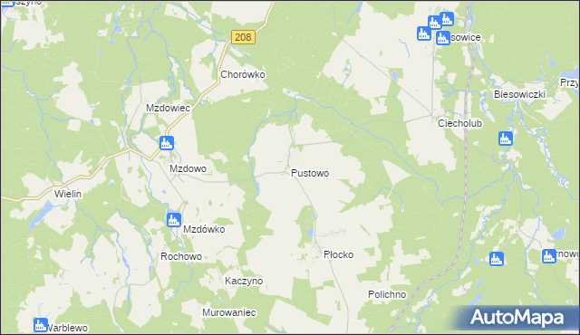 mapa Pustowo gmina Kępice, Pustowo gmina Kępice na mapie Targeo