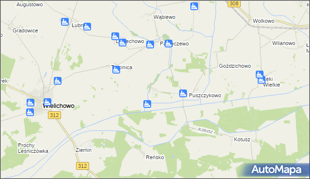 mapa Puszczykówiec, Puszczykówiec na mapie Targeo