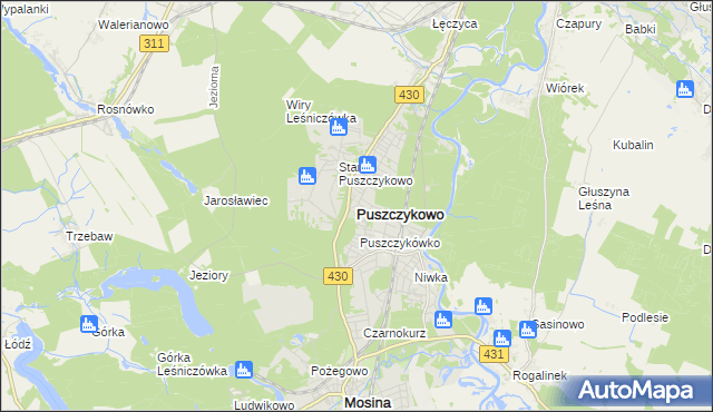 mapa Puszczykowo powiat poznański, Puszczykowo powiat poznański na mapie Targeo