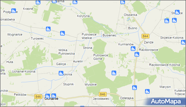 mapa Putnowice Górne, Putnowice Górne na mapie Targeo